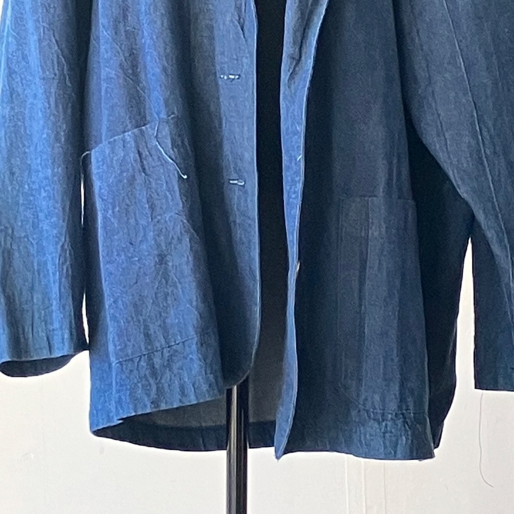 Medium Dark Blue Denim Oversized Blazer - Picture 5 of 12